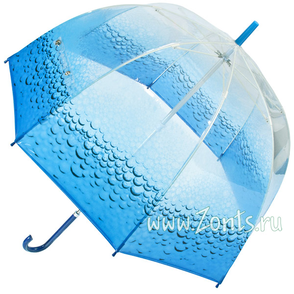 Прозрачный женский зонт-трость Ella Doran L734-2196 Aqua Birdcage-2 голубого цвета