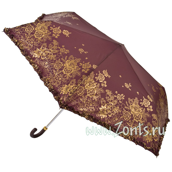 Удобный женский зонт Fulton L553-2229 Gold Lace