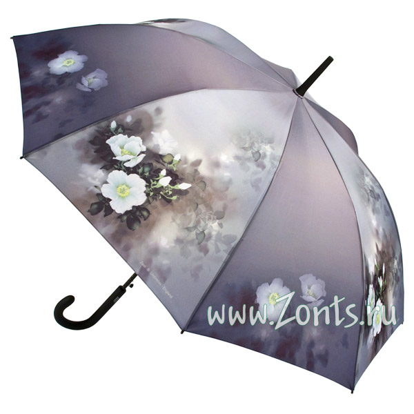 Автоматический зонт-трость серго цвета с рисунком цветов Zest 21625x-176B