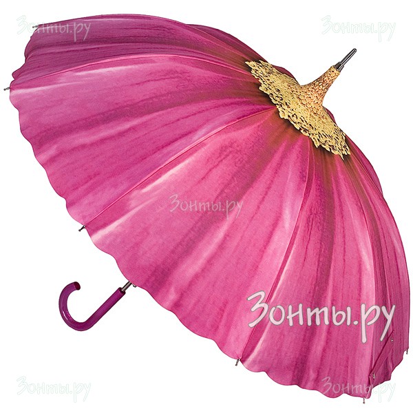 Красивый женский зонт-трость Fulton L753-2255 Pink Daisy