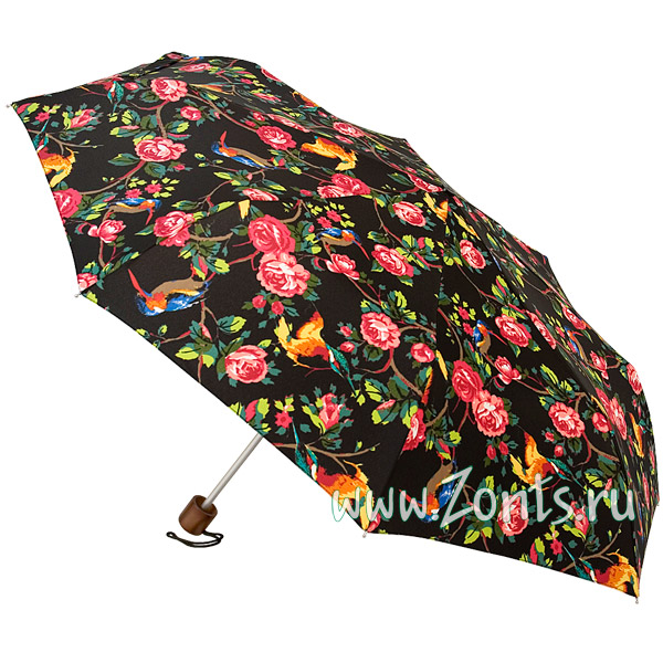 Легкий женский зонт Fulton L354-2300 Kingfisher Minilite-2 с узором из цветов и птиц