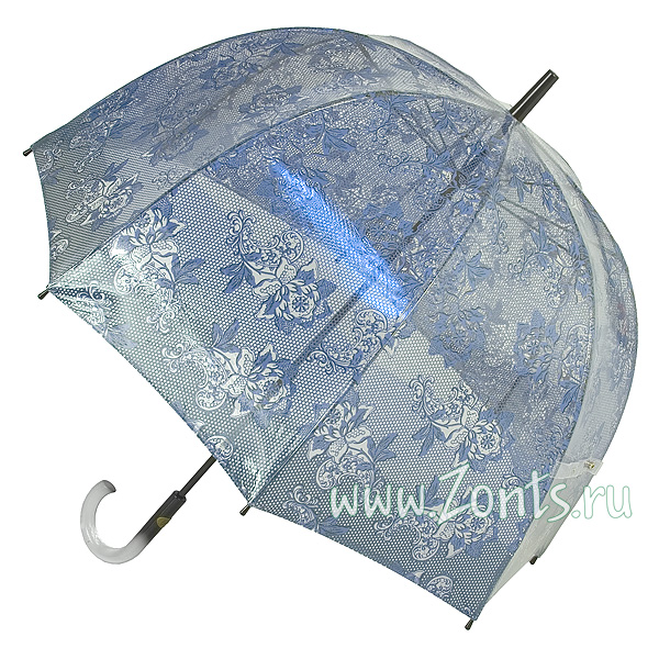 Прозрачный женский зонт с рисунком-кружевом Zest 51570-05