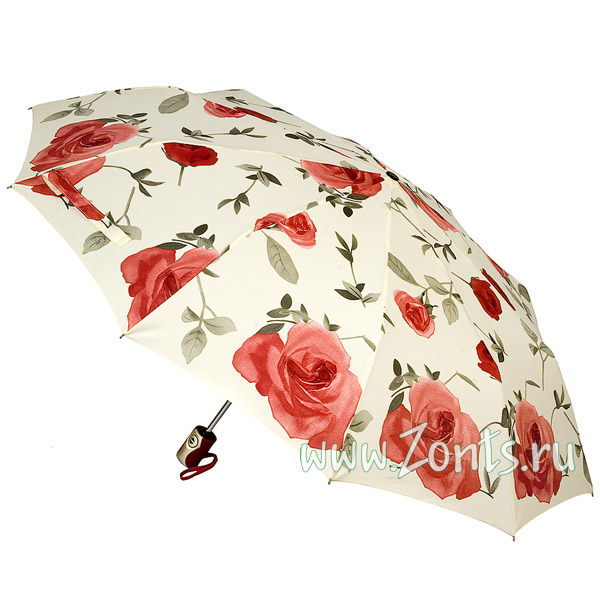 Светлый женский зонт с розами Happy Rain 64855-03