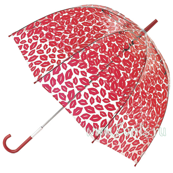 Женский зонт-трость Lulu Guinness L719-2342 Red Lips Birdcage-2 дизайнерский