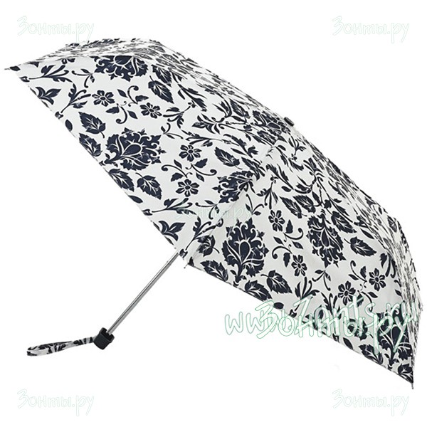 Легкий женский зонт Fulton L340-2305 Wallpaper Floral Miniflat-2 с пластиковой ручкой