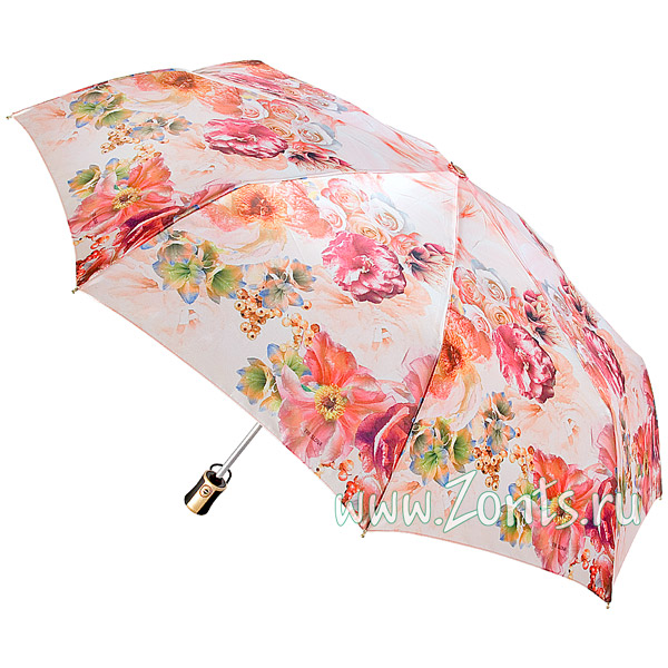 Зонтик сатиновый с цветами Три слона 100-19