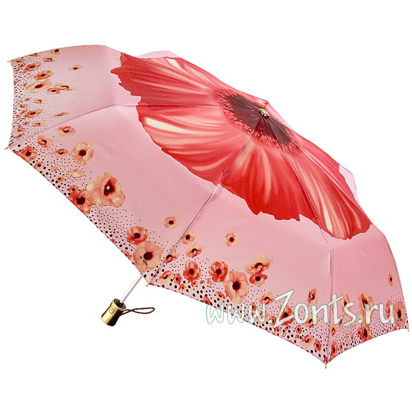 Атласный зонтик с цветком Три слона 155-37