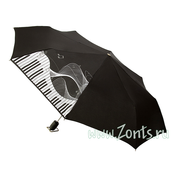 Красивый женский зонтик Airton 3912-14 клавишами на черном фоне