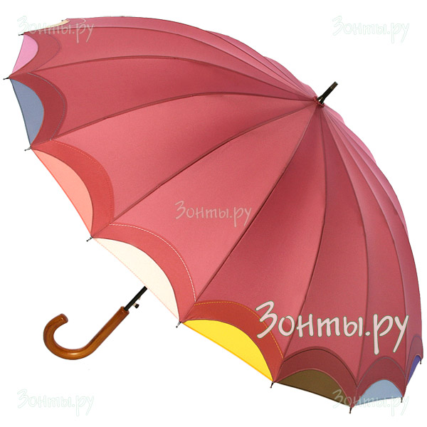 Розовый зонт-трость Три слона L2100-02