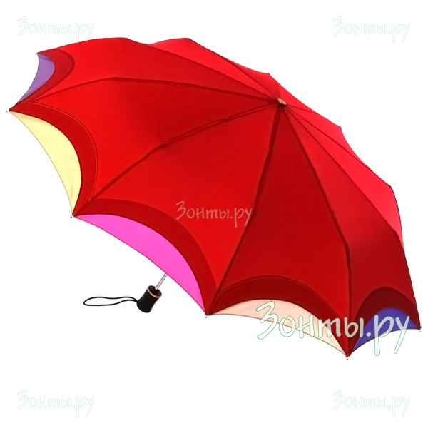 Женский красный зонт с десятью спицами Три слона L3110-01