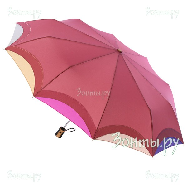 Розовый женский зонтик с десятью спицами Три слона L3110-02