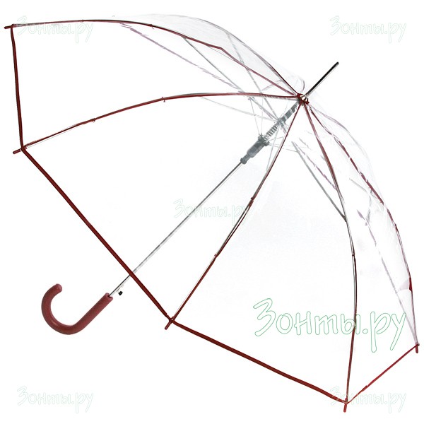 Прозрачный зонт-трость с пластиковой ручкой Happy Rain 70970-01