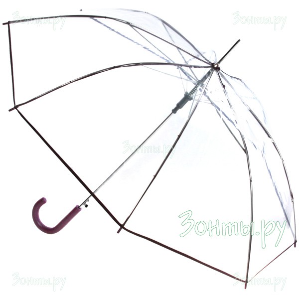 Зонт-трость с прозрачным куполом и пластиковой ручкой Happy Rain 70970-02