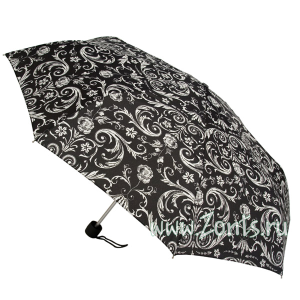 Практичный женский зонтик Fulton L354-2145 Baroque Minilite-2 с прорезиненной ручкой