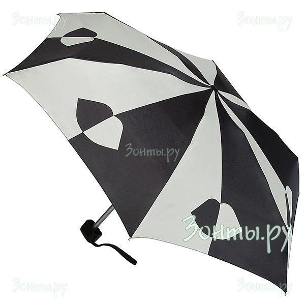 Дизайнерский плоский зонт Lulu Guinness Stone Black Lips