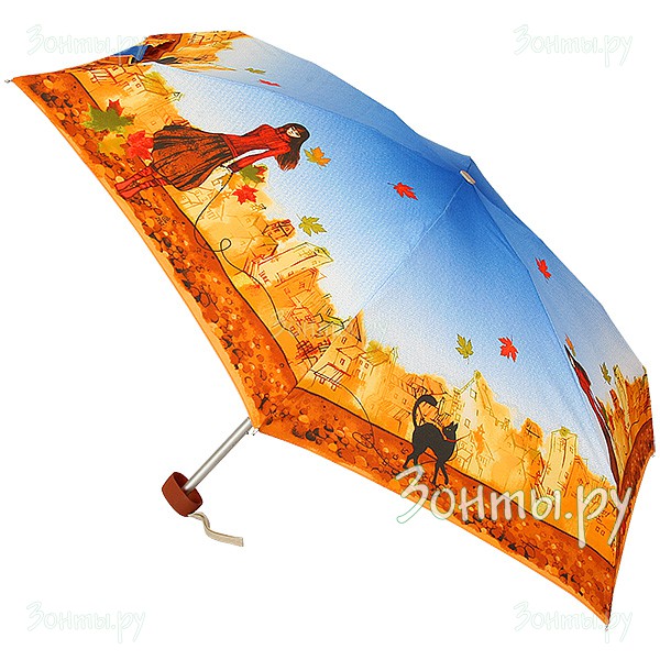 Женский маленький зонт Zest 55516-144 «Девушка и кошка»