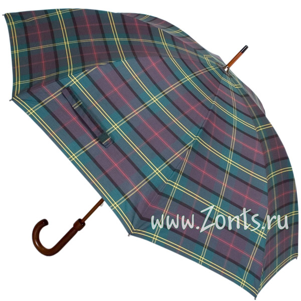 Зонт-трость с шотландской клеткой  GianMarcoVenturi 20201-04 Scotland Policotone от Perletti