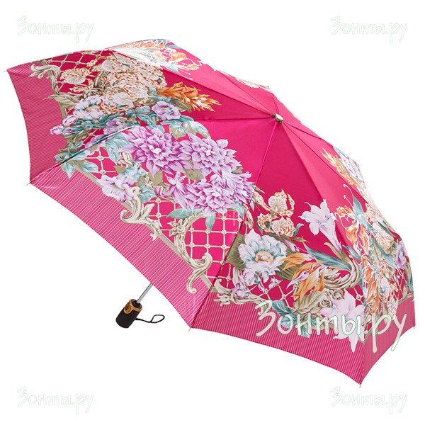 Сатиновый женский зонт Три слона 125-15B в розовом цвете