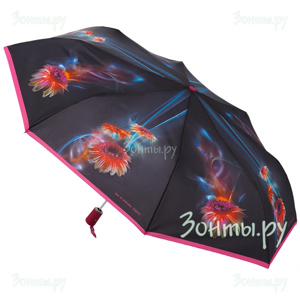Женский зонт с фото принтом и яркой каймой Zest 23715-175