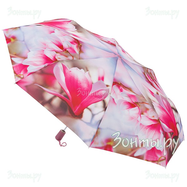 Легкий зонт для женщин с фотопринтом цветов  на куполе Zest 23715-307