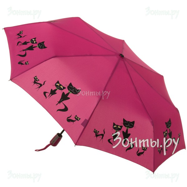 Розовый женский зонт Doppler 7441465 C2-04 с кошечками