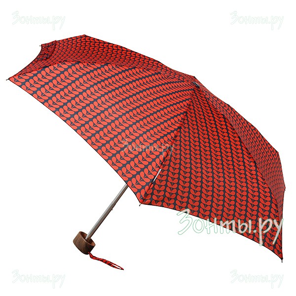 Маленький плоский зонт Orla Kiely L744-2574 Bi-Colour Stem Red
