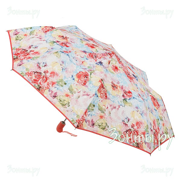 Яркий женский зонтик Zest 23972-03 с цветами от дождя и солнца