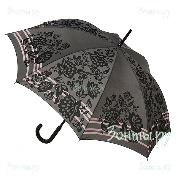 Женский серый зонт-трость Fulton L056-2831 Winter Bloom