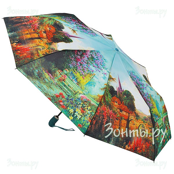 Зонтик женский Zest 239455-07 «Пейзаж с замком»