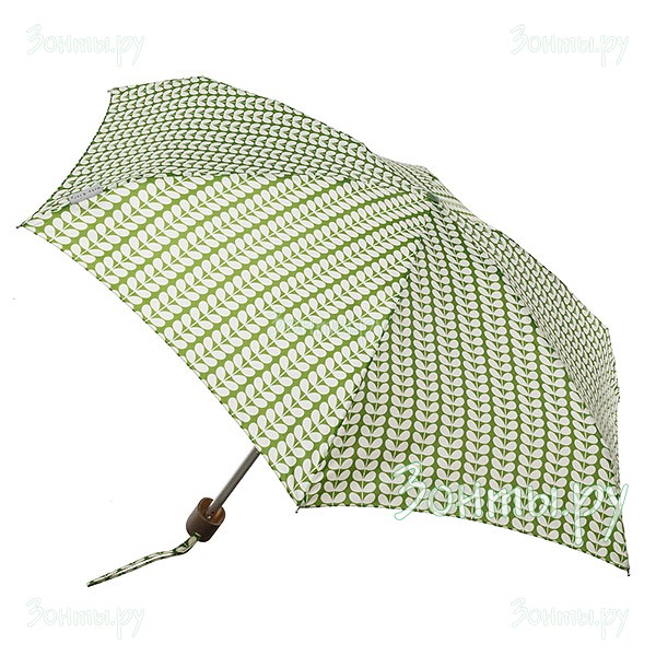 Женский компактный зонт Orla Kiely L744-2575 Bi-Colour Stem Green