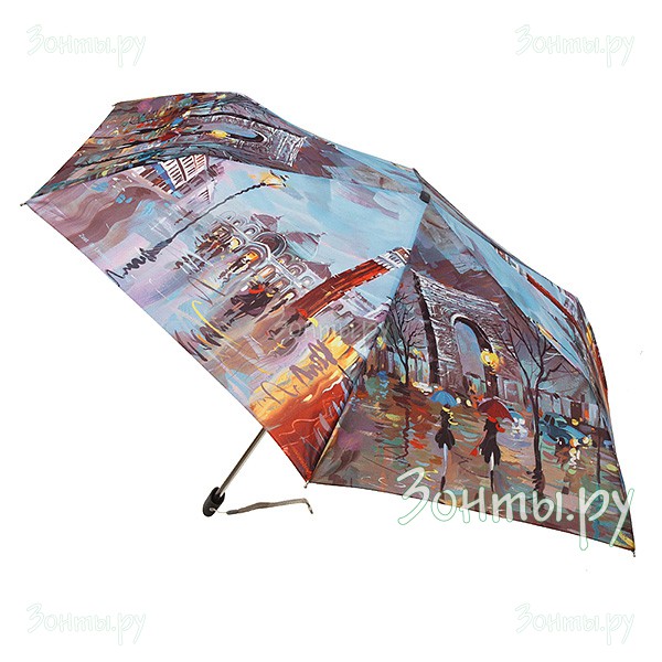 Плоский женский зонт Zest 23515-407 со стильным рисунком