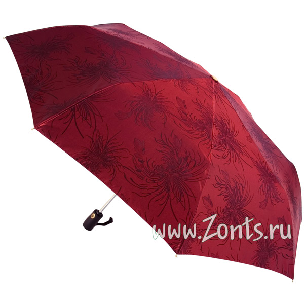 Бордовый зонт из жаккарда  Tri slona 122-10