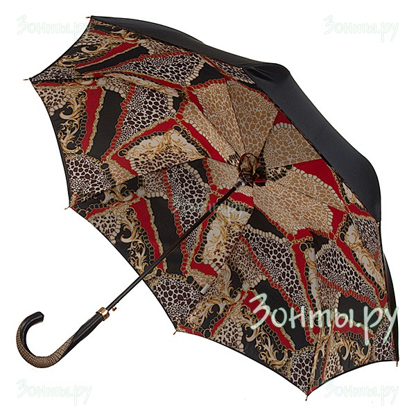 Женский зонт-трость с двойным куполом Stilla 669 double Black handle B