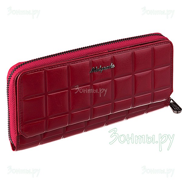 Кожаный клатч-кошелек женский Malgrado 73001-14502D Red