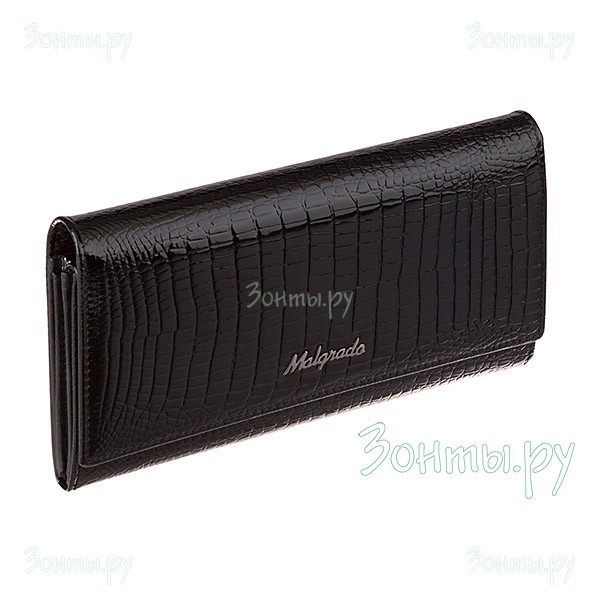 Блестящий кожаный кошелек Malgrado 64007-46 Black