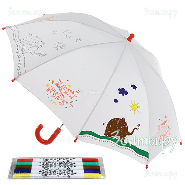 Зонт-трость для детей Zest 21581-03 (раскраска)