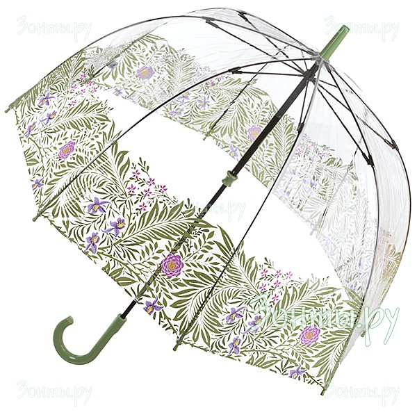 Дизайнерский женский зонт-трость Morris Morris Co L782-2980 Olive Lilac Birdcage прозрачный