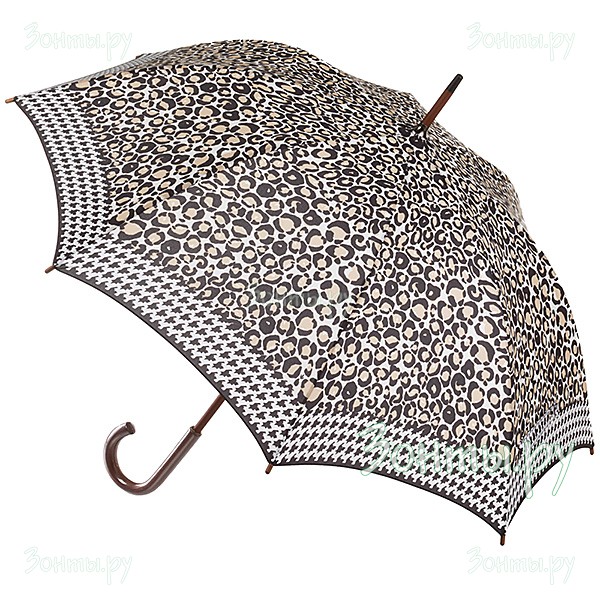 Женский зонт-трость Fulton L056-3039 Leopard Border