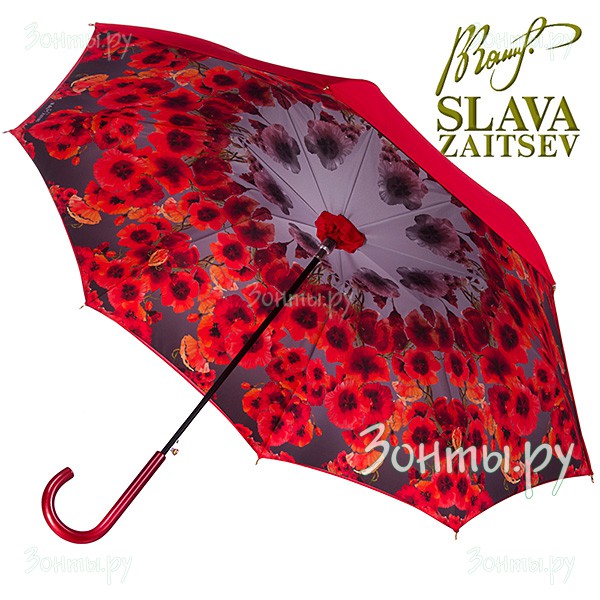 Женский зонт-трость с двойным куполом Слава Зайцев SZ-045 Double Red