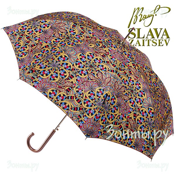 Дизайнерский женский зонт-трость с принтом Слава Зайцев SZ-069/1 auto
