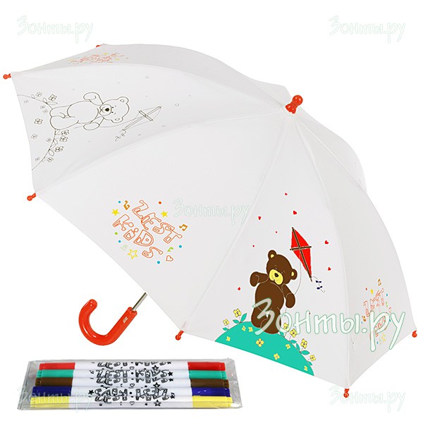 Зонт-трость детский с раскраской Zest 21581-07