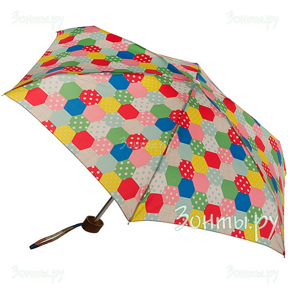 Плоский дизайнерский зонт для женщин Cath Kidston L521-2944 Patchwork Natural