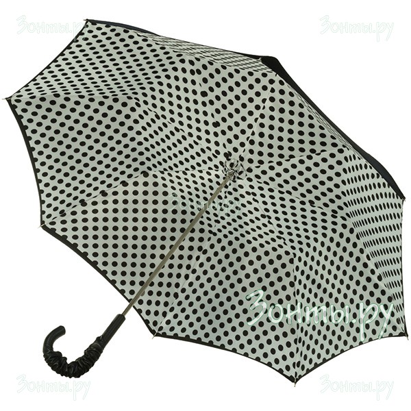 Черный зонт-трость с двойным куполом Pasotti 0189 Lux 55874/2