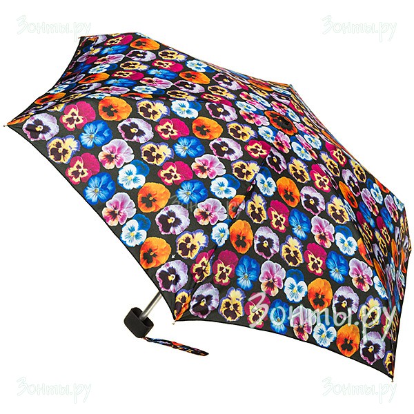 Маленький женский зонт плоской формы Fulton L501-3270 Pansy