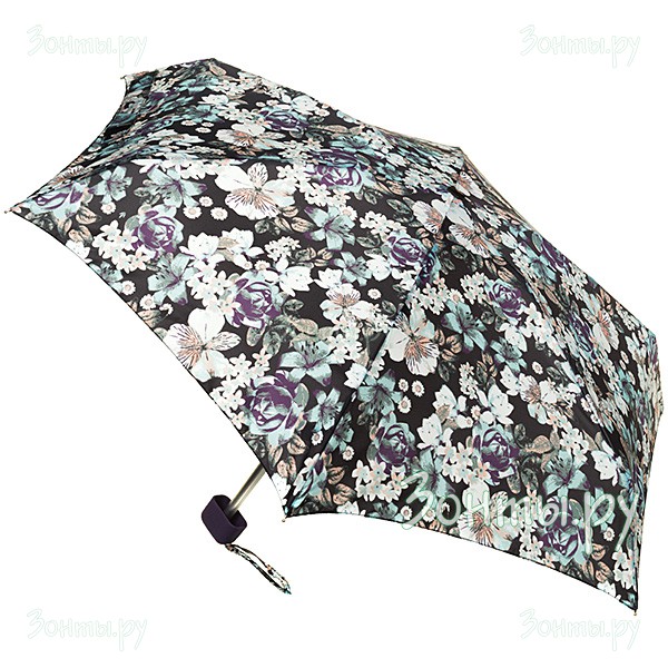 Женский маленький зонт плоской формы Fulton L501-3272 Saturated Bloom