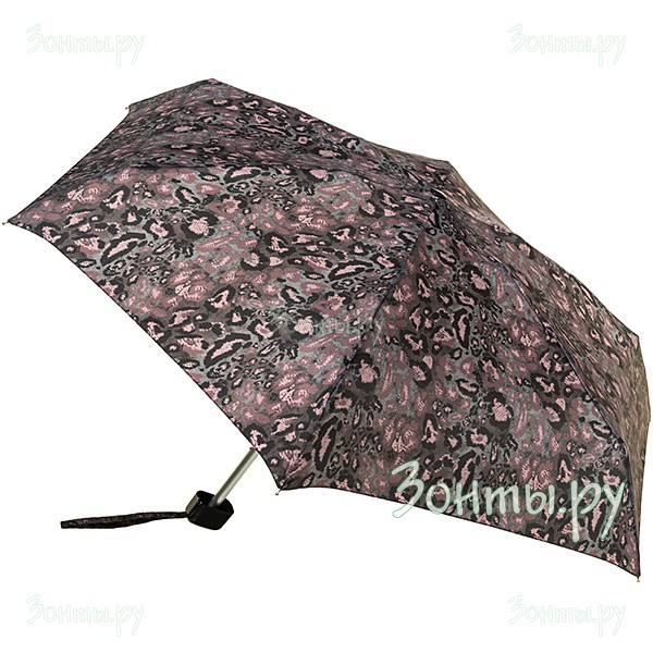 Легкий женский зонт плоской формы Fulton L501-3274 Dark Leopard