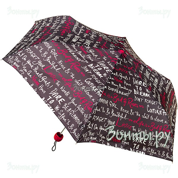 Легкий женский зонтик с дизайнерским рисунком Lulu Guinness L718-3257 Sayings
