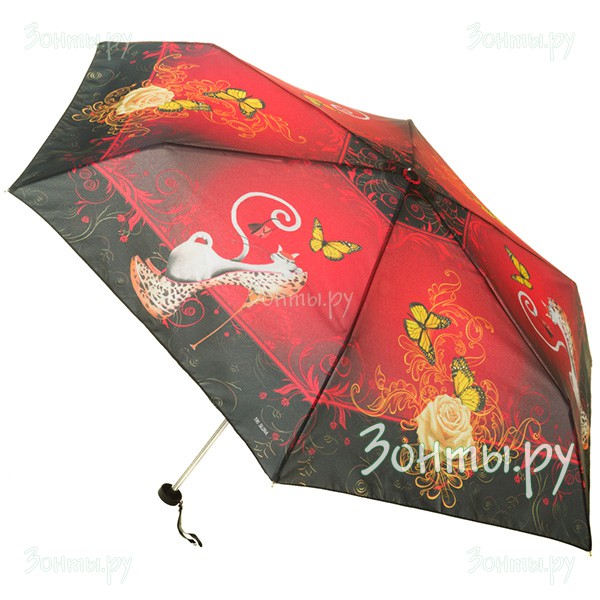 Маленький женский зонт с кошками Три слона 660-06D