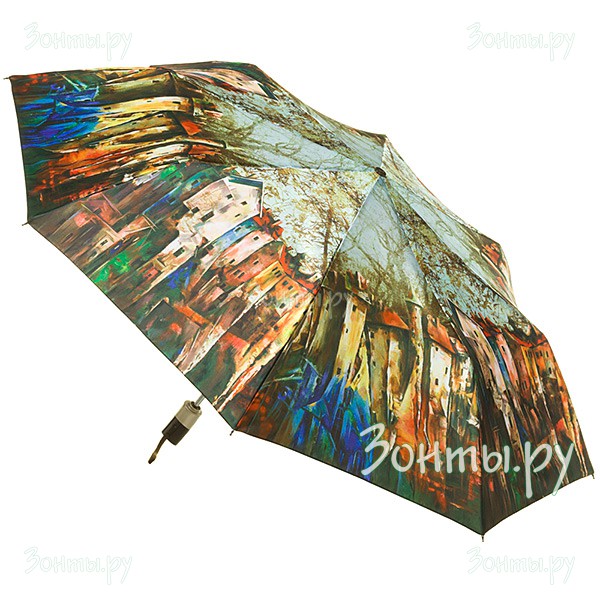 Женский зонтик полный автомат из блестящей ткани Zest 23744-467