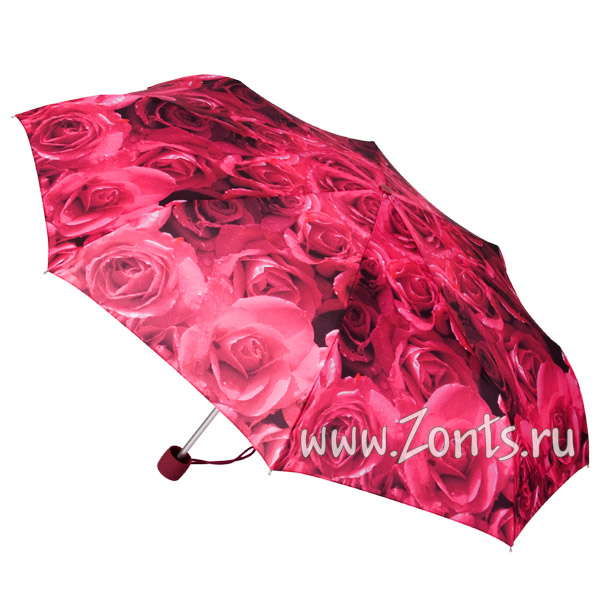 Красивый женсикй зонтик Fulton L354-2065 Rose Pink Minilite-2 с узором из роз